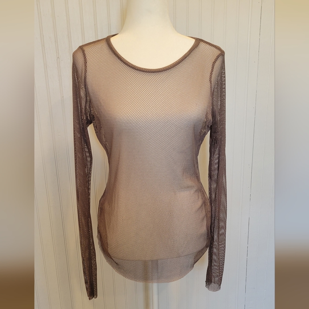 Willow Root brown long sleeved mesh top size xl